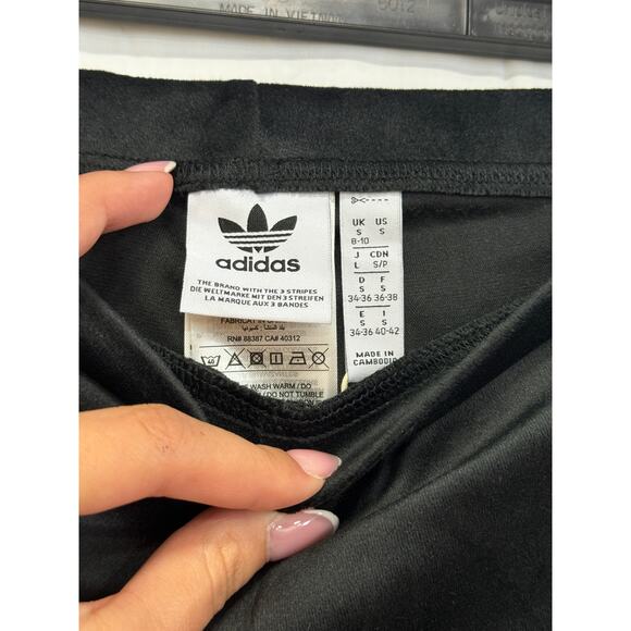 NWT Adidas Originals Crushed Velvet Crop Top & Flared Pants Active Set Black S - Picture 5 of 6